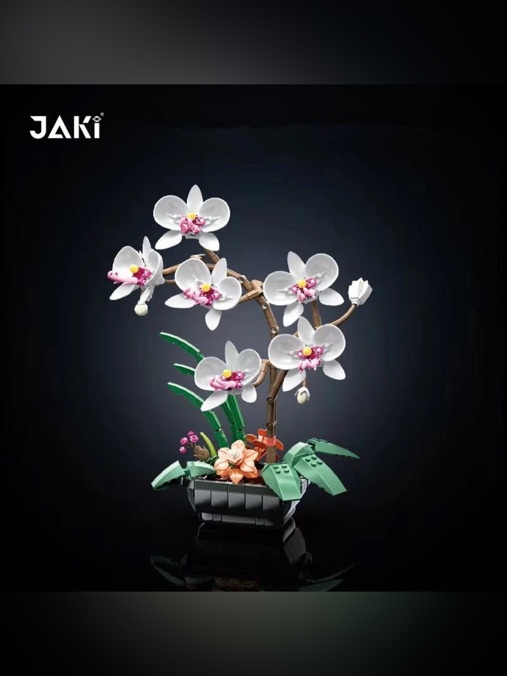 JAKI White Orchid Decorative Brick Plant